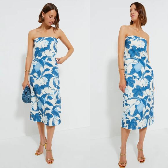 NEW Tuckernuck Dress Bonnie Blossom Marin Dress White Blue SIze XXL